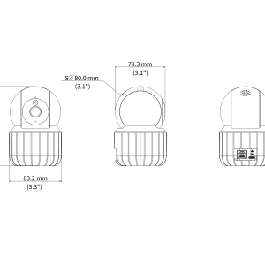 5MP Indoor Pan & Tilt Wi-Fi Camera with Call Button (Uho-S3E-M5TD-A)